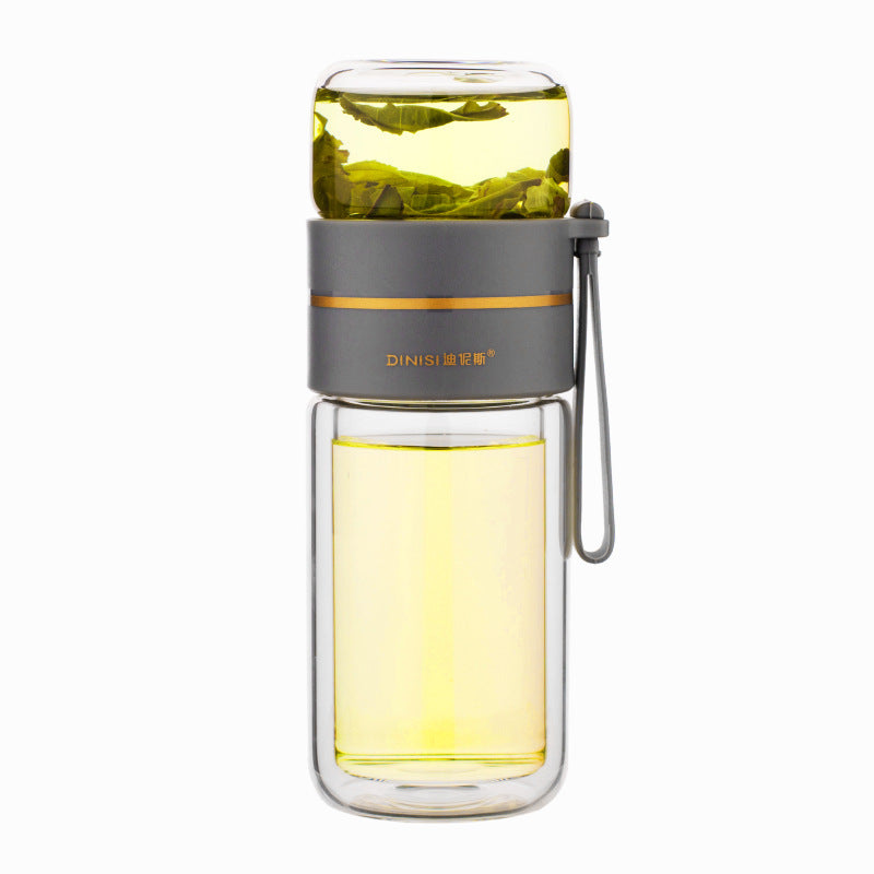 Leakproof Glass Water Bottle With Infuser Filter