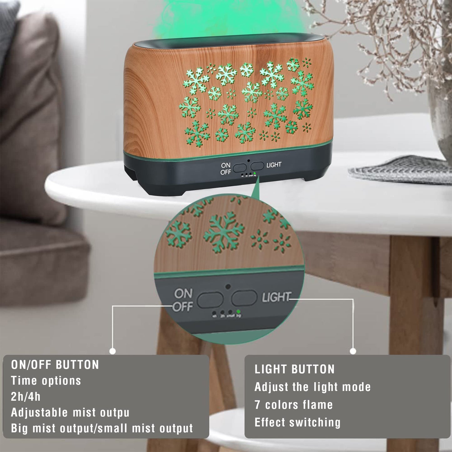 Snowflake Pattern Humidifier/Diffuser