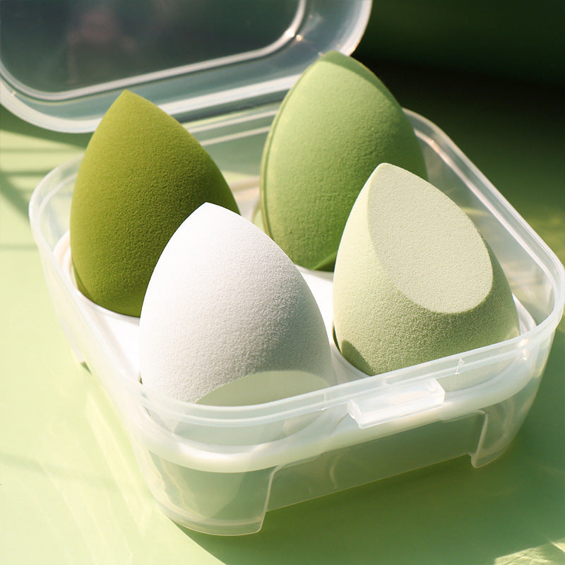 close up matcha makeup powder puffs