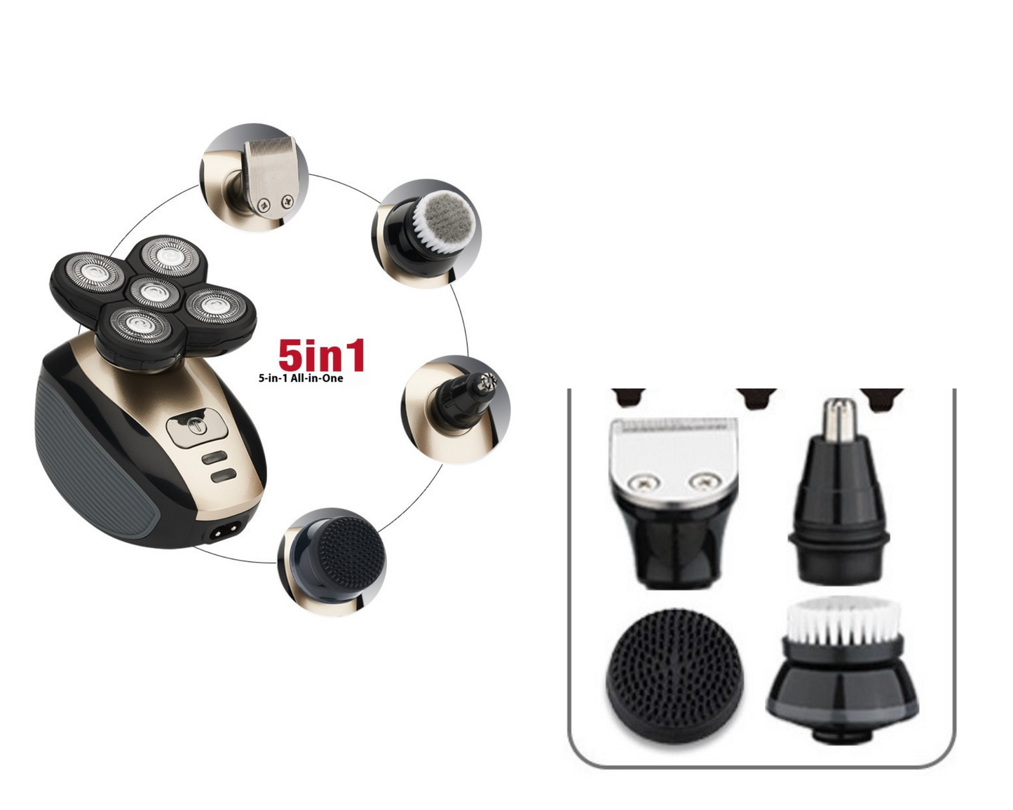 5-in-1 Rechargeable Electric Shaver – Ultimate Grooming Tool