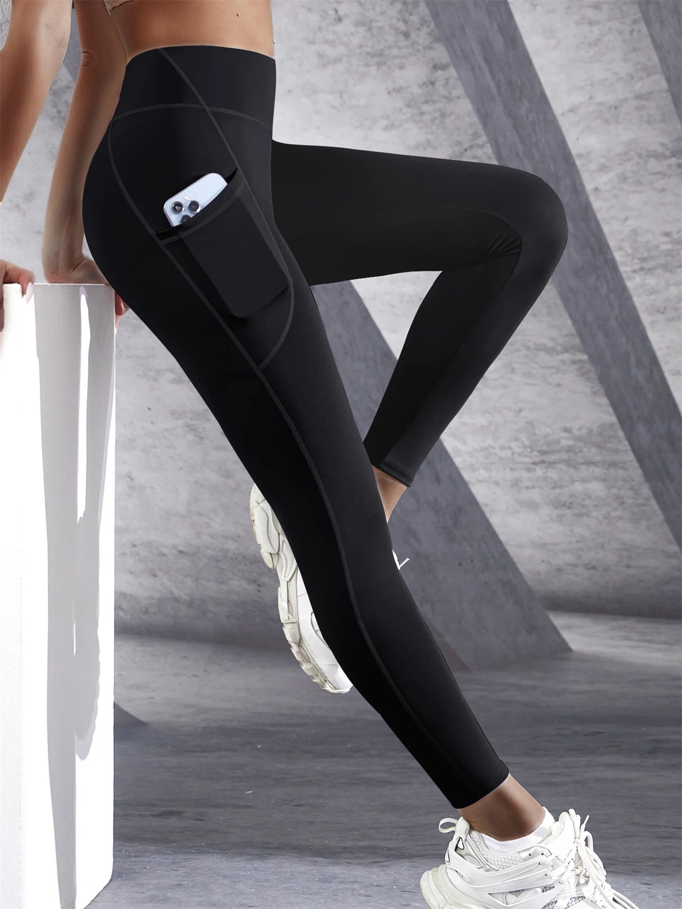 High Waist Stretch Yoga Leggings with Pockets – Women's Athletic Tights for Gym