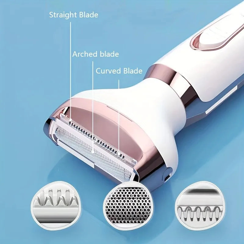 4-In-1 Electric Lady Shaver – Painless, Cordless Hair Removal & Grooming Essential